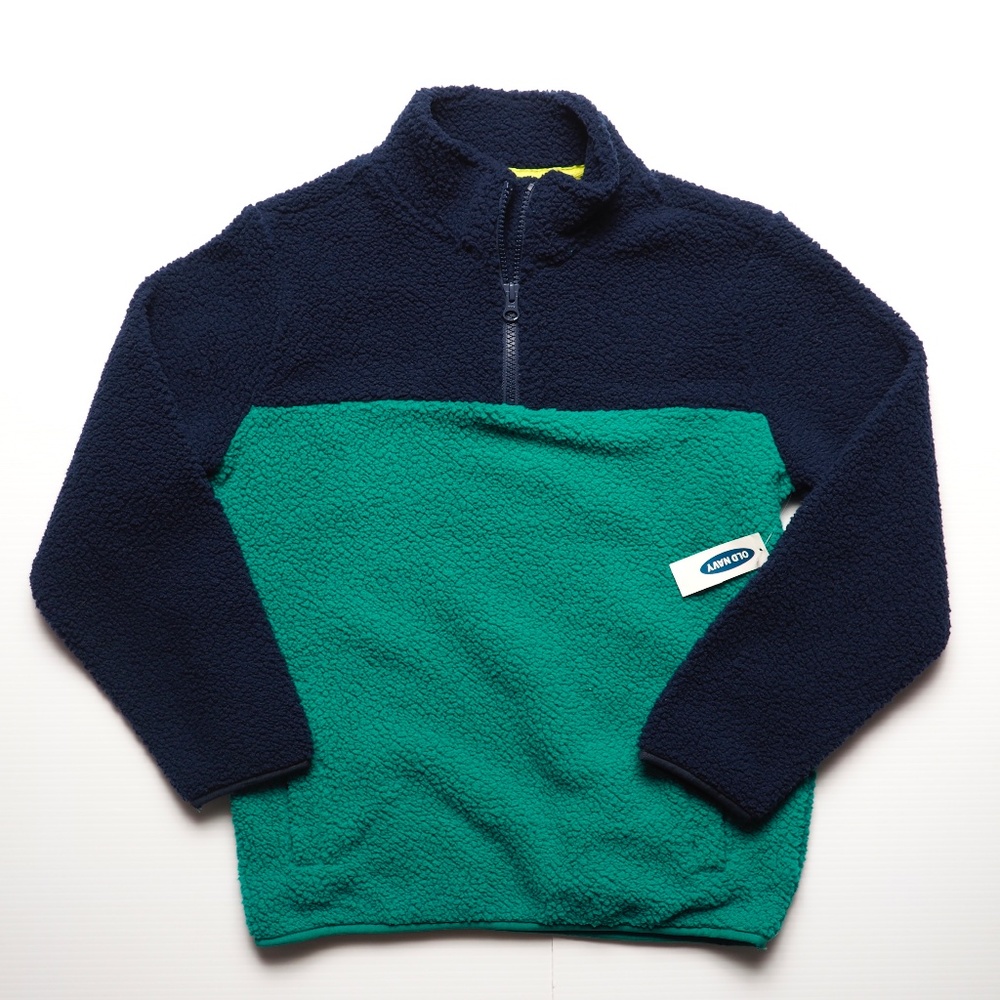 OLD NAVY Boys L 10-12 Sherpa 1/4-Zip Pullover NEW